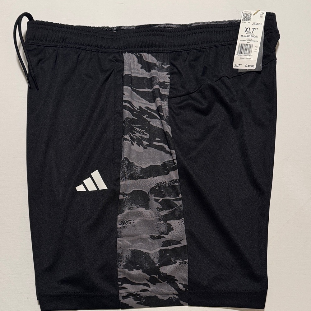Adidas Training Shorts Mens XL Black Camo Zip Pockets